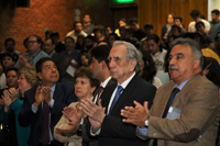 Investigadores eméritos,directores y exdirectores de diferentes instituciones, así como profesores, estudiantes y participantes presentes en el arranque del 50º Congreso Nacional Sociedad Matemática Mexicana.Congreso, en el Auditorio “Dr. Raoul Fournier Villada” de la Facultad de Medicina de la UNAM.