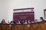 Ismael Herrera, Rosaura Ruiz, Antonio Arias, Jaime Parada, Jaime Urrutia, Óscar González y Antonio Lazcano, en la rueda de prensa convocada por las academias Mexicana de Ciencias, Ingeniería y Medicina, celebrada en el Palacio de Minería, en el marco de la Marcha por la Ciencia.