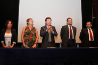 Mayra de la Torre, Eulalia Pérez Sedeño, Pablo Wong González, David René Romero y Lorenzo Felipe Sánchez, integrantes de la mesa de honor en la inauguración del 