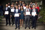 Los ganadores del PNJA 2016 con sus respectivos tutores e integrantes del comité organizador del certamen, el cual coordinan la Academia Mexicana de Ciencias (AMC) y la Embajada de Suecia en México.