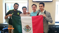 El equipo mexicano que participó en la iGeo2015 en Tver, Rusia: Gustavo García Venegas, de Coahuila, ganador de la medalla de bronce; Rodrigo Malagón Rodríguez, del Distrito Federal; Daniel Murillo Benítez y Miguel Ángel Puente Montañez, ambos de Baja California.