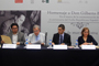 Rubén Torres, Adalberto Santana, José Francisco Mejía y Graciela Garay, durante la mesa redonda: 'Vida y obra de Don Gilberto Bosques'.