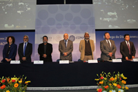 Julia Tagüeña, Jorge A.Villegas Rodríguez, José Franco, Enrique Cabrero , José Luis Morán, Federico Graef Ziehl y Julio Cesar Ponce, durante la entrega de distinciones a investigadores nacionales eméritos y la bienvenida a los investigadores beneficiados del programa Cátedras Conacyt.