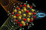 Simulación de la incidencia de luz sobre una nanopartícula.