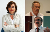 Tres ex presidentes de la AMC opinan sobre el presupuesto para ciencia, tecnología e innovación 2014. En la Imagen Rosaura Ruiz, René Drucker y José Antonio de la Peña.
