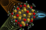 Simulación de la incidencia de la luz sobre una nanopartícula.