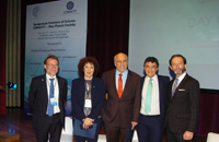 En la inauguración del Simposio Fronteras de la Ciencia participaron: Axel Börsch-Supan, director de Max Planck Institute for Social Law and Social Policy; Julia Tagüeña y Enrique Cabrero, directora adjunta de Investigación Científica y director general del Conacyt, respectivamente; Elías Micha, coordinador de Ciencia, Tecnología e Innovación de la Presidencia, y Viktor Elbling, embajador de Alemania en México.