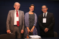 Leiv K. Sydnes,presidente de CFRS/ICSU; Erika Pani, secretaria de la AMC; y Manuel Limonta, director de ICSU/ROLAC, inauguraron el taller.