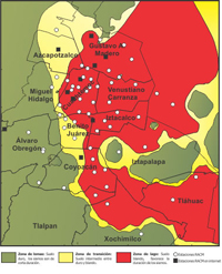 Distribución de las estaciones de la RACM.