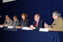 Claudio Estrada, Silvia Whizar, Rosaura Ruiz, Carlos Arámburo y Rafael Loyola, previo a la inauguración del II Foro de Energía que organizan la AMC, la UNAM, el Gobierno de Tabasco y la Academia de Ingeniería.