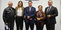 Integrantes de la nueva Mesa Directiva de la Rednacecyt para el periodo 2018-2019: Víctor Alcérreca (Consejo Quintanarroense de Ciencia y Tecnología), Lisbelly Domínguez (Instituto de Innovación y Competitividad de Chihuahua), José A.Huerta (Consejo de Ciencia, Tecnología e Innovación de Hidalgo), Laura Treviño (Consejo Sudcaliforniano de Ciencia y Tecnología), Francisco Rodríguez (Consejo Estatal de Ciencia y Tecnología de Sonora).