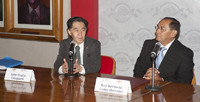 El doctor Jaime Urrutia, miembro de El Colegio Nacional y presidente de la Academia Mexicana de Ciencias, presente en la firma del convenio entre el ECN y el SIIES de Yucatán.