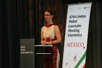 Bettina Bernardotte, presidenta del Consejo de las Reuniones Lindau de Premios Nobel, durante su participación en la ceremonia y cena de gala que ofreció México, anfitrión este año del International Day.