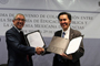 Salvador Jara, subsecretario de Educación Superior de la SEP, y Jaime Urrutia Fucugauchi, presidente de la Academia Mexicana de Ciencias, firmaron hoy un Convenio de Colaboración.