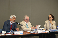 El presidente de la AMC, José Luis Morán (izquierda)  y la vicepresidenta de la AMC, Susana Lizano Soberón (derecha),  dieron la bienvenida al Comité Ejecutivo de IANAS.
