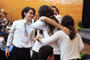 Los jóvenes integrantes del equipo de Nuevo León celebran su triunfo en el auditorio 'Gral. Emiliano Zapata Salazar' de la UAEM.