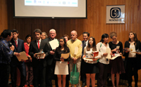 Ganadores de los tres primeros lugares de la categoría Etimologías Latinas de la Primera Olimpiada Etimológica, celebrada del 28 al 30 de marzo en el Instituto de Investigaciones Filológicas de la UNAM.