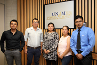 Edgar Andrés Sánchez García, Elí Sánchez González, Martha Yadira Salazar Romero, Patricia Pérez Salinas y Diego Armando Zamora García, los cinco becarios que realizarán una estancia académica de ocho semanas en universidades australianas.