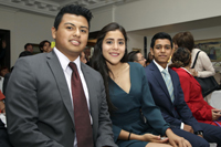 El equipo que representó a nuestro país en el Premio Juvenil del Agua en Estocolmo, Suecia, dentro de la Semana Mundial del Agua 2016, obtuvo el diploma de excelencia. En la imagen Gabriel Trujillo, Eunice Masegosa Gaona y Carlos Castellanos Domínguez.